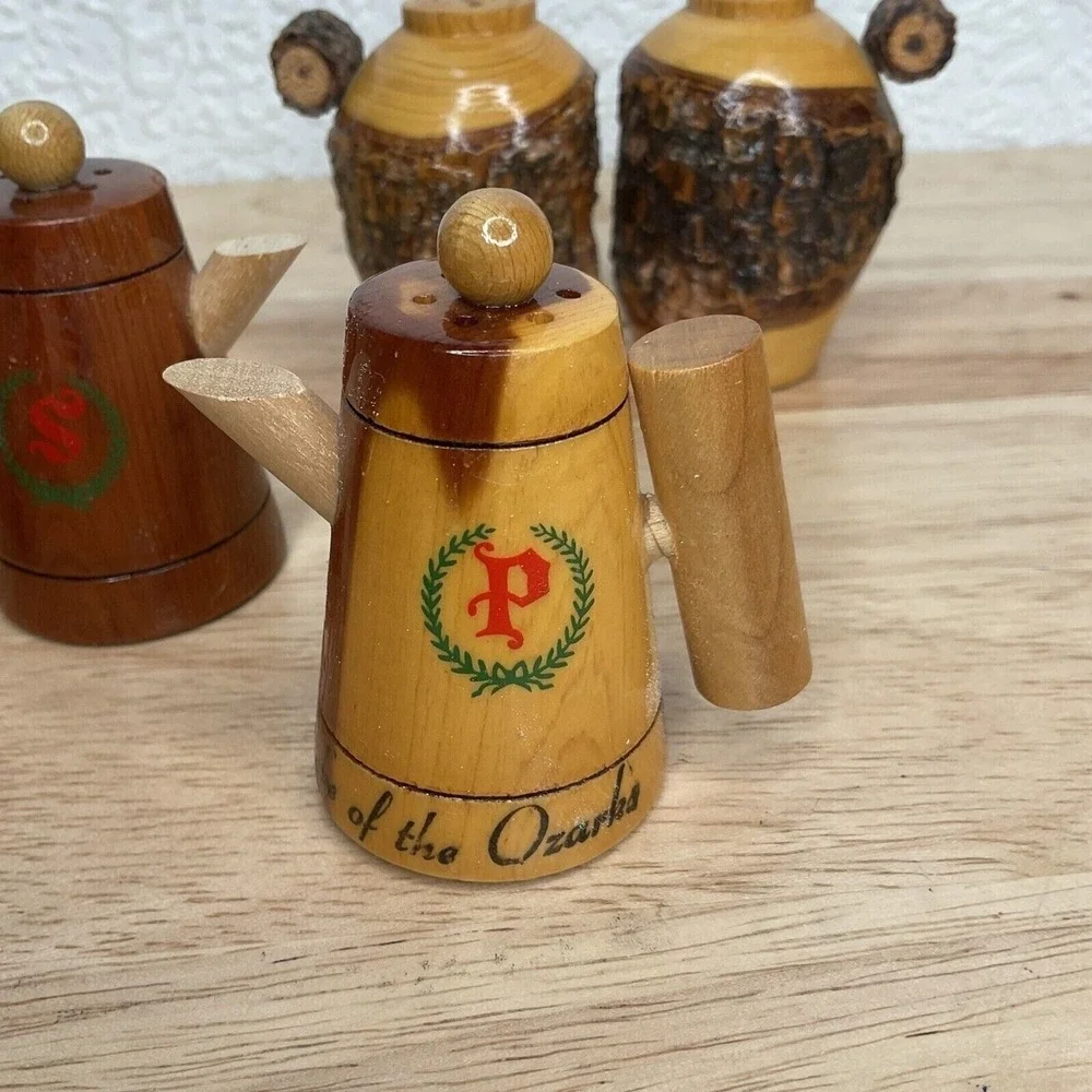 VTG‎ Handmade Lassen Volcanic National Park Lot 8 Salt Pepper Shakers USA Wooden